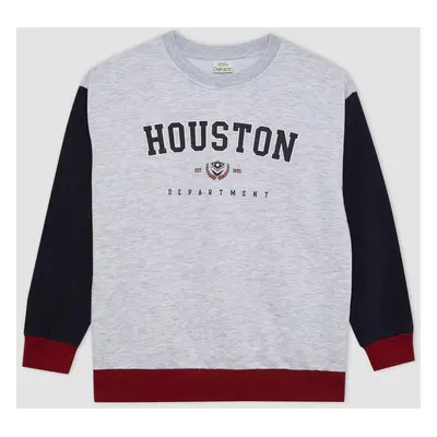 DEFACTO DFC - Boy Oversize Fit Crew Neck Printed Sweatshirt