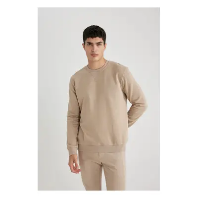 DEFACTO Regular Fit Crew Neck Cotton Basic Sweatshirt