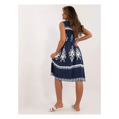 Navy blue boho dress