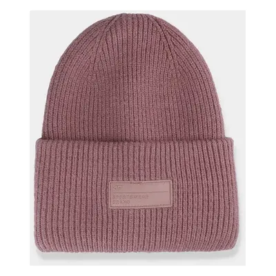 Women's winter hat with 4F logo pink