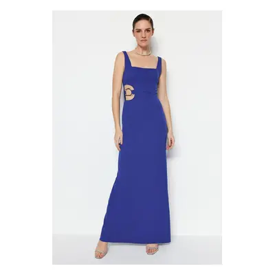 Trendyol Long Evening Dress with Saks Woven Accessorie