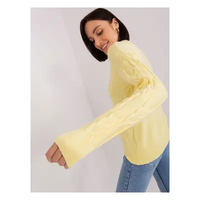 Light yellow cable knit sweater