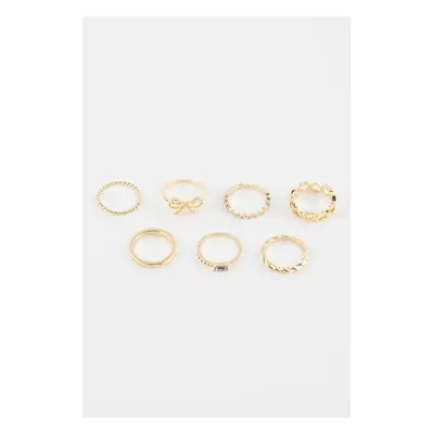 DEFACTO Women's 7-Piece Gold Ring