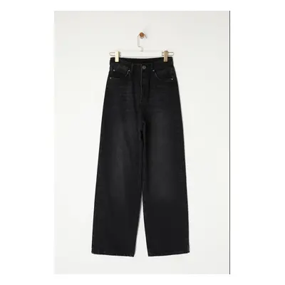 Trendyol Black High Waist Loose Wide Leg Jeans