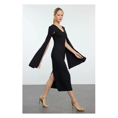 Trendyol Black Sleeve Detailed Woven Dress