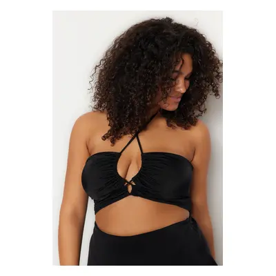 Trendyol Curve Plus Size Black Bikini Tops