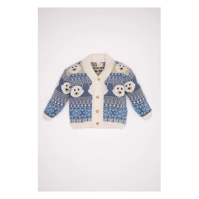 DEFACTO Baby Boy Patterned Knitted Cardigan