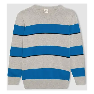 DEFACTO Boy's Crew Neck Striped Sweater