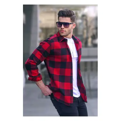 Madmext Men's Plaid Red Shirt