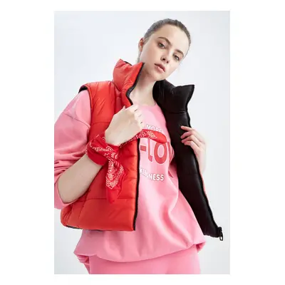 DEFACTO Oversize Wide Cut Stand Collar Double-Sided Puffer Vest