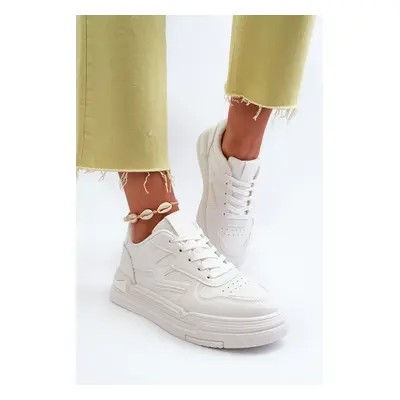 Women's platform sneakers made of eco leather, white Lynnette