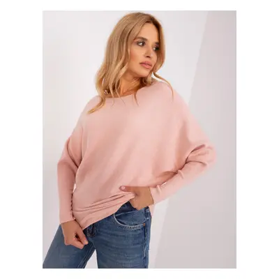 Light pink oversize sweater with long sleeves