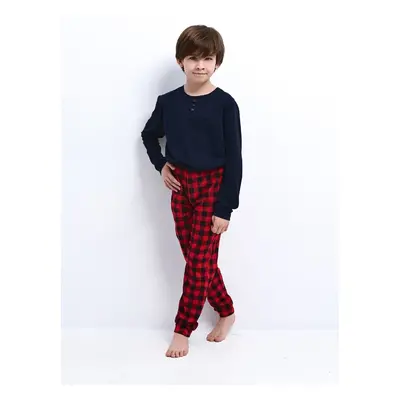 Pyjamas Sensis Louie Kids Boy Christmas length navy blue