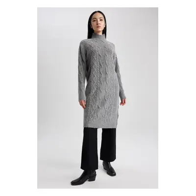 DEFACTO Regular Fit Half Turtleneck Dress