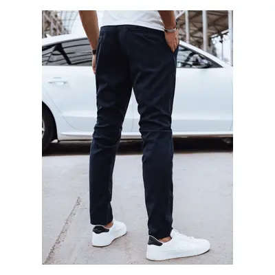 Men's casual trousers, navy navy blue, Dstreet