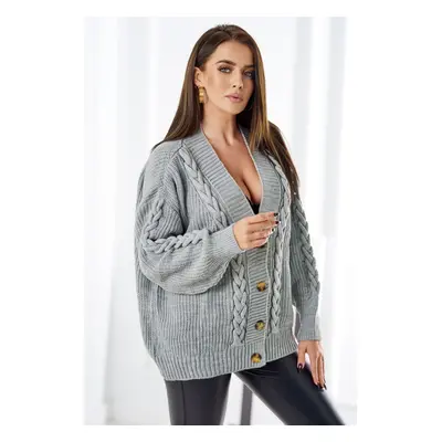 Sweater with buttons of gray color