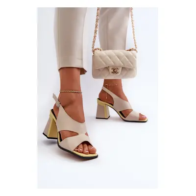 Women's High Heeled Sandals Beige D&A