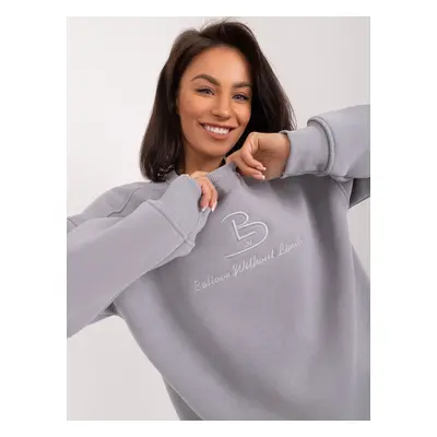 Gray women's oversize hooded sweatshirt