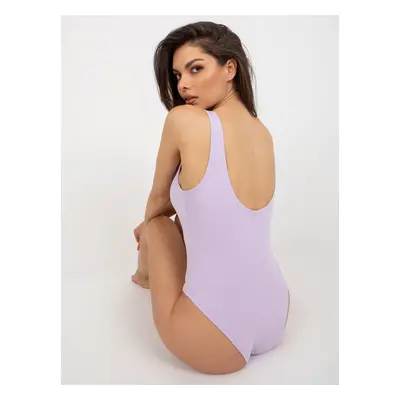 Light purple women's teddy with open back