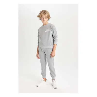 DEFACTO Boy Printed Sweatshirt Tracksuit Bottom 2-Piece Set