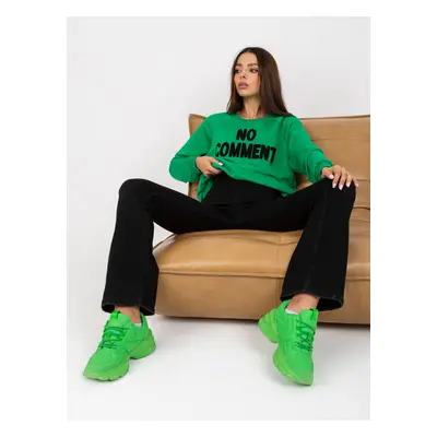 Green cotton sweatshirt RUE PARIS without hood