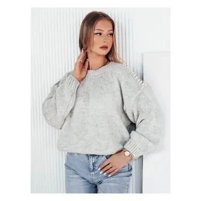 Women's oversize sweater PEARLIS grey Dstreet