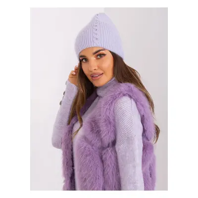 Light purple women's hat with angora