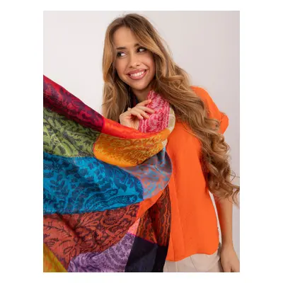 Women's long scarf with colorful patterns