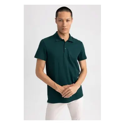 DEFACTO Slim Fit Polo Neck Basic Short Sleeve Cotton T-Shirt