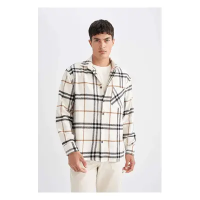 DEFACTO Regular Fit Regular Cut Plaid Lumberjack Flannel Long Sleeve Shirt