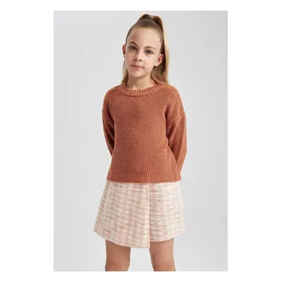 DEFACTO Girls Crew Neck Basic Sweater