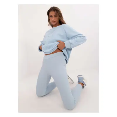 Light blue tracksuit with sweatshirt without hood