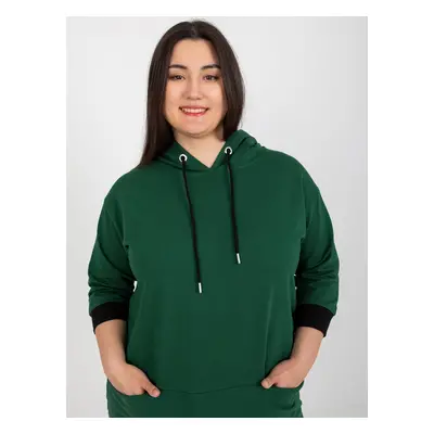 Dark green plus size hoodie