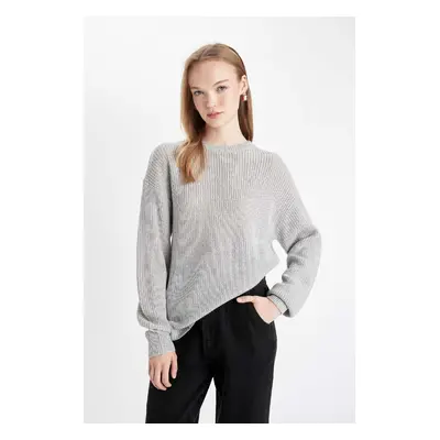 DEFACTO Regular Fit Crew Neck Thessaloniki Fabric Basic Plain Knitwear Sweater