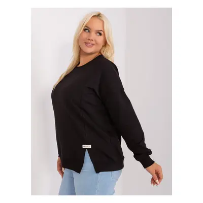 Women's black cotton blouse plus size