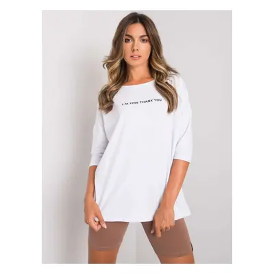 White cotton blouse with inscription