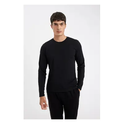 DEFACTO Slim Fit Crew Neck Long Sleeve Pajama Top