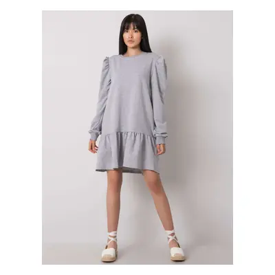 Neah grey melange sweatshirt dress with ruffles