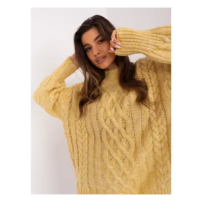 Light yellow cable knit sweater