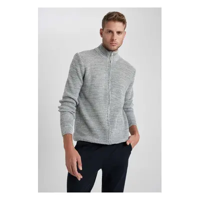 DEFACTO Standard Fit Half Turtleneck Knitwear Cardigan