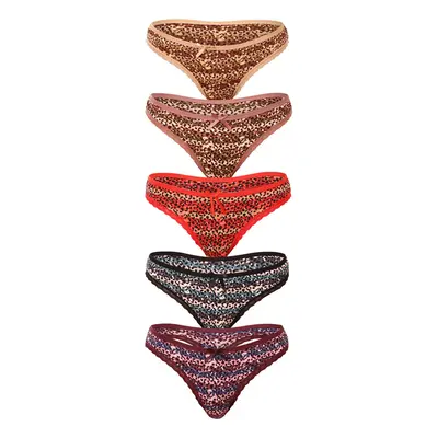 5PACK women's thongs Fine woman multicolor