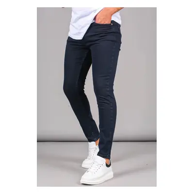 Madmext Navy Blue Super Lycra Skinny Fit Men's Jeans