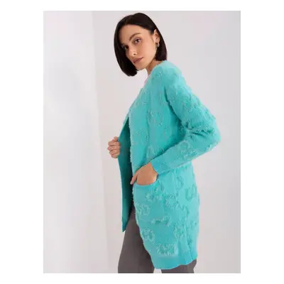 Mint cardigan with patterns