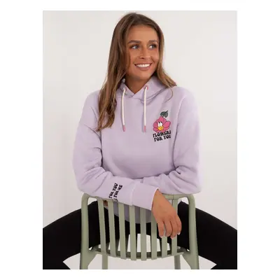 Light purple sweatshirt with print and pockets SUBLEVEL