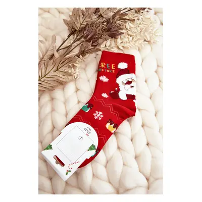 Women's socks with Santa Claus Red