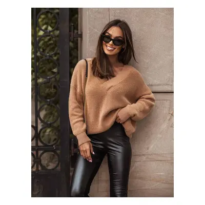 Beige V-neck sweater Cocomore