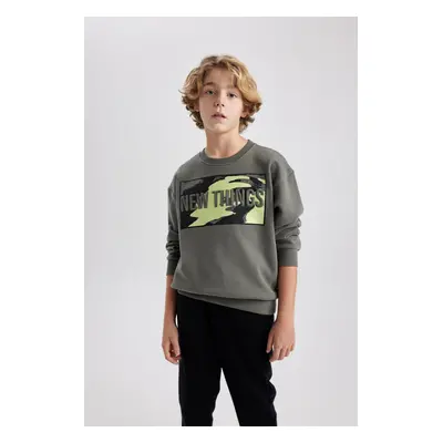 DEFACTO Boy Oversize Fit Crew Neck Thick Sweatshirt