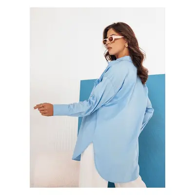 AISMEE Women's Oversize Shirt Blue Dstreet