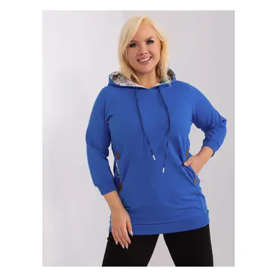 Navy blue plus-size sweatshirt with pockets