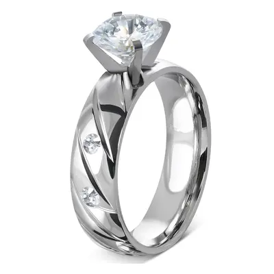 Luxury shine surgical steel engagement ring